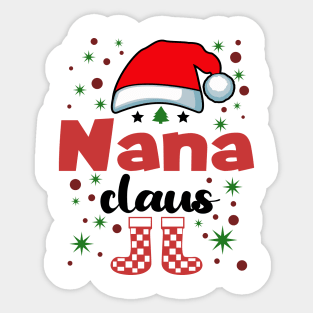 Christmas Nana Family Wife Santa Hat Sticker